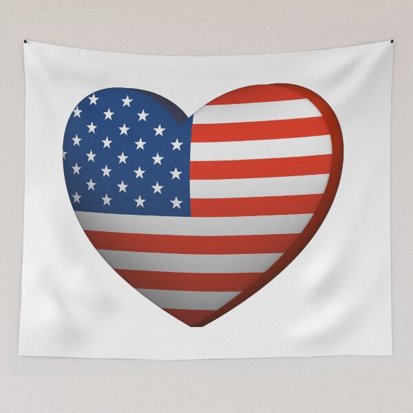 Item preview, Patriotic 3D American Flag Heart designed and sold by dcohea.