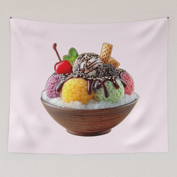 Item preview, Colorful Shaved Ice Dessert with Ice Cream designed and sold by colorful-white.