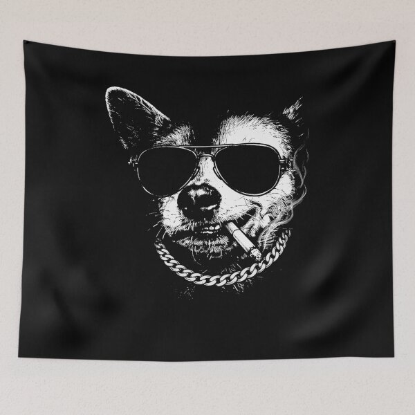 Item preview, Chihuahua Smoking Cigarette Funny Dog Meme designed and sold by suhairee-studio.