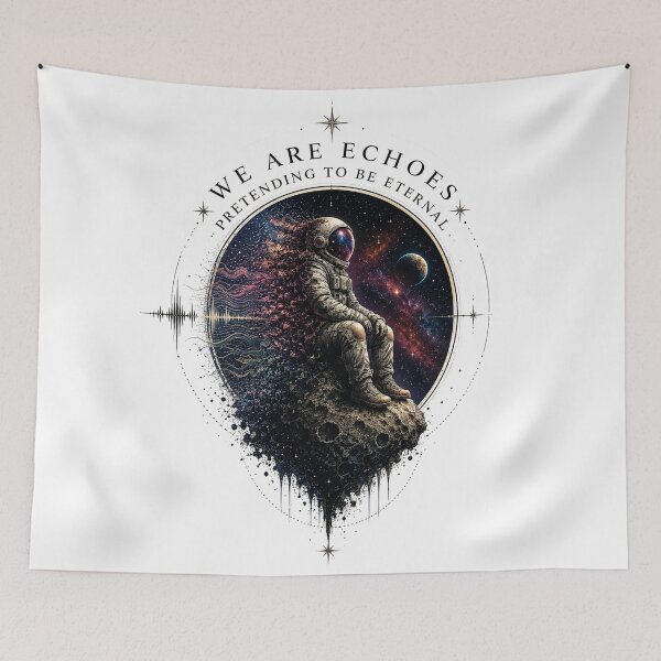 Item preview, Astronaut on Asteroid - "We Are Echoes Pretending to be Eternal" Space Art designed and sold by Extravanganzza.