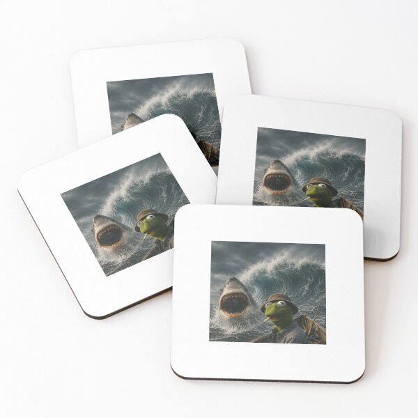 Item preview, funny smoking frog meme vintage shark attack parody designed and sold by thomas-frame.
