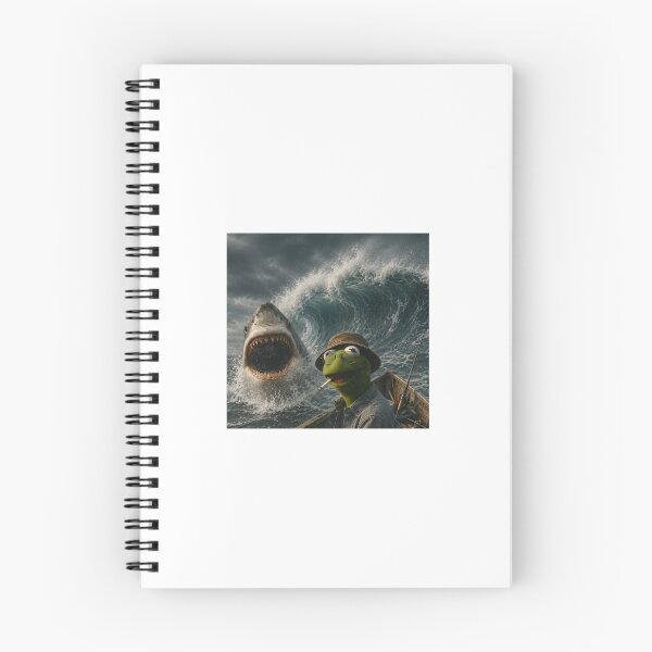 Item preview, funny smoking frog meme vintage shark attack parody designed and sold by thomas-frame.