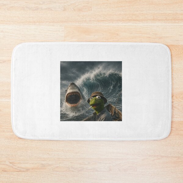 Item preview, funny smoking frog meme vintage shark attack parody designed and sold by thomas-frame.