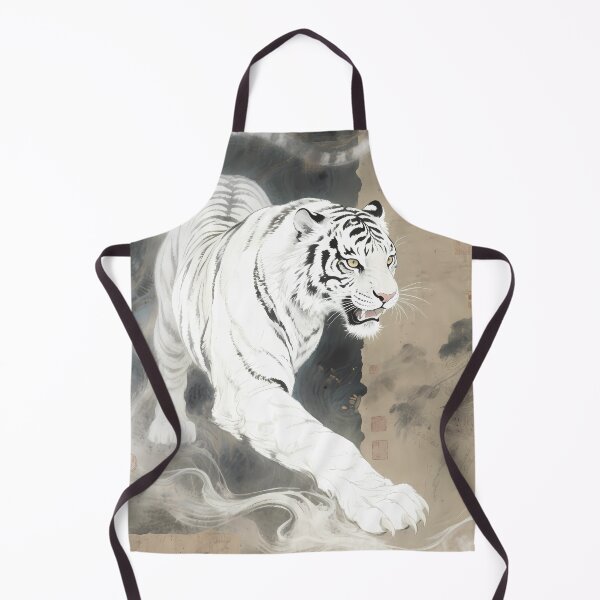 Item preview, The Alabaster Gale: Silver-White Tiger Primal Majesty Art designed and sold by Studio Lumiére Zeit.