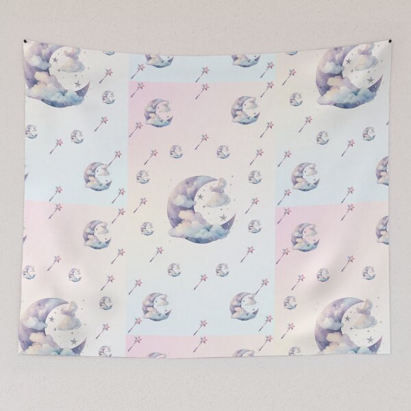 Item preview, Dreamy Celestial Moon Pattern | Pastel Kawaii Moon & Magic Wand Aesthetic designed and sold by Mobile Cases Store.