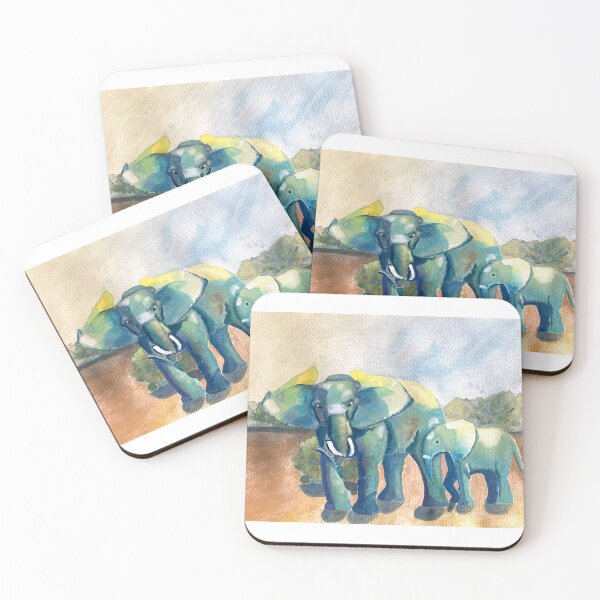 Item preview, Elephants Mum & Baby designed and sold by KristySBArt.