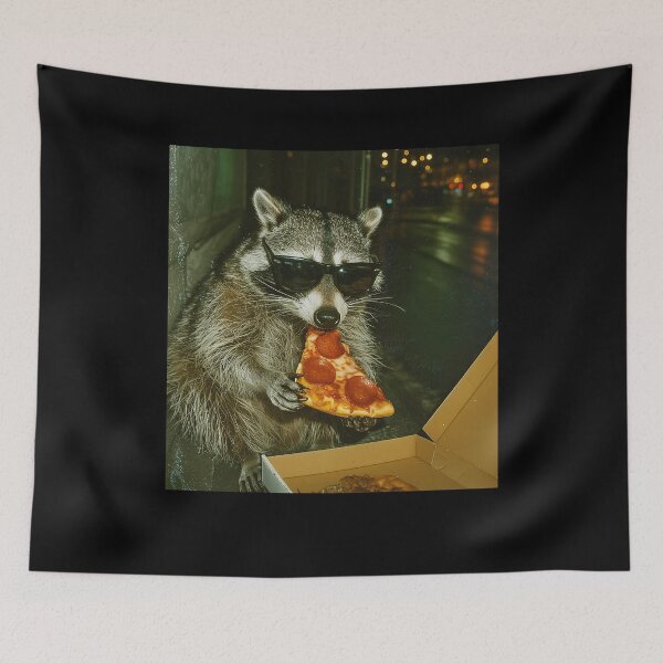 Item preview, Raccoon Eating Pizza Funny Meme designed and sold by suhairee-studio.