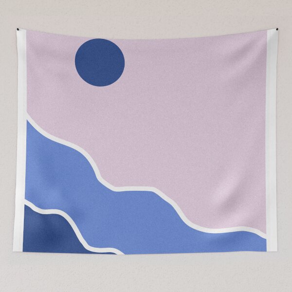Item preview, Minimalist Boho Ocean Wave Abstract Landscape Art designed and sold by PixelParinda.