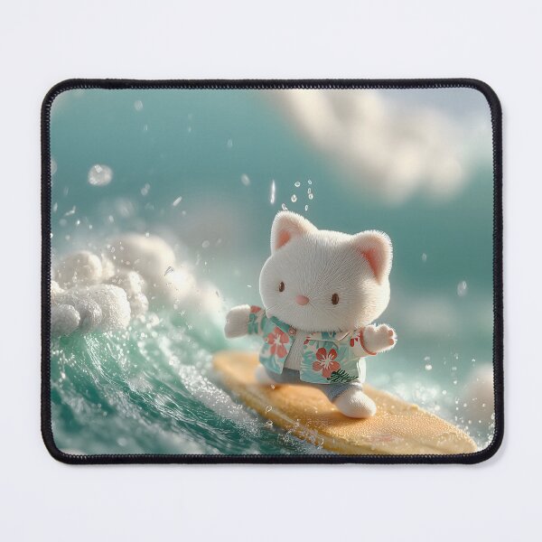Item preview, 거대한 바다 파도를 타는 귀여운 서핑 고양이 designed and sold by colorful-white.