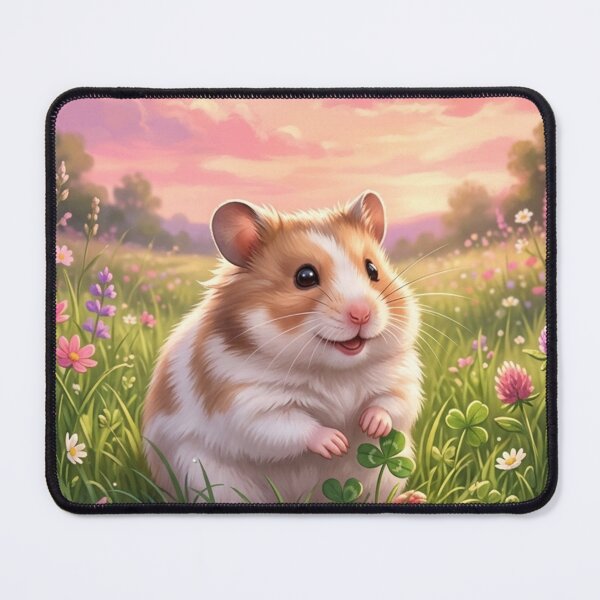 Item preview, Adorable Brown & White Hamster Sunset Art Print designed and sold by AD373.