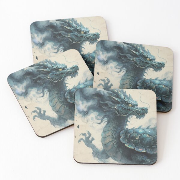 Item preview, The Abyssal Flow: Indigo-Silver Xuanwu Celestial Fluidity Art designed and sold by Studio Lumiére Zeit.