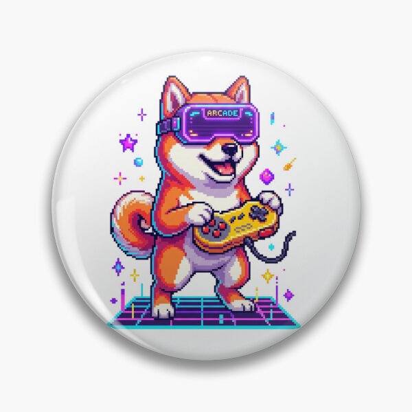 Item preview, Shiba Inu Retro Gamer Squad 8 Bit Pixel Dog designed and sold by PictoVibe.