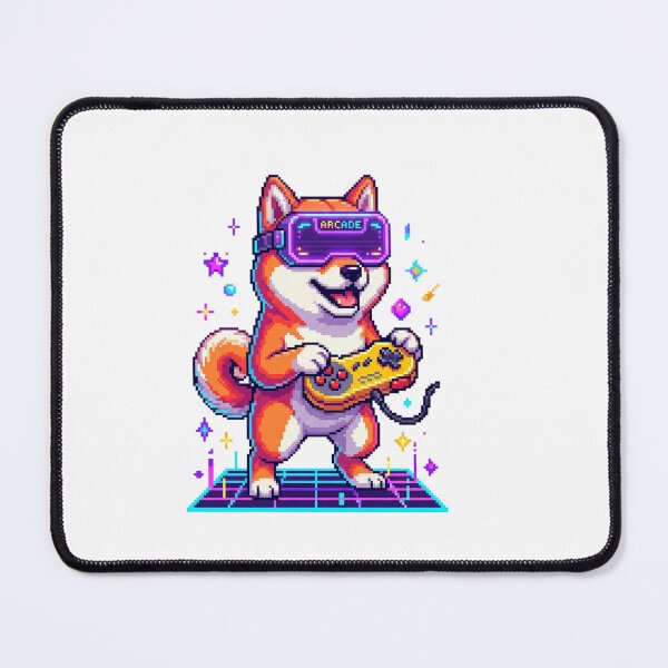 Item preview, Shiba Inu Retro Gamer Squad 8 Bit Pixel Dog designed and sold by PictoVibe.