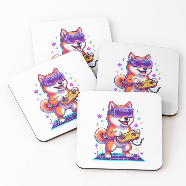 Item preview, Shiba Inu Retro Gamer Squad 8 Bit Pixel Dog designed and sold by PictoVibe.