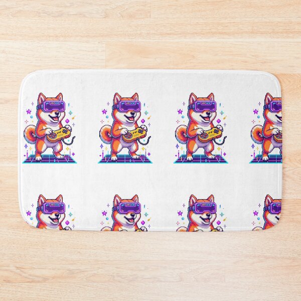 Item preview, Shiba Inu Retro Gamer Squad 8 Bit Pixel Dog designed and sold by PictoVibe.