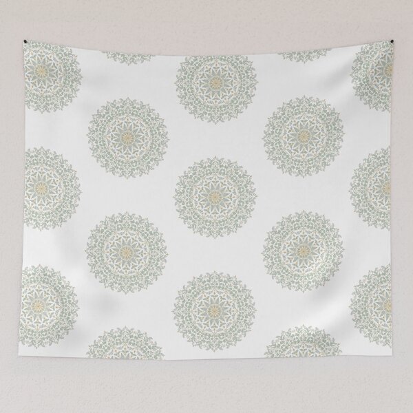 Item preview, Minimalist Sage Green Botanical Mandala Leaf Art designed and sold by PictoVibe.