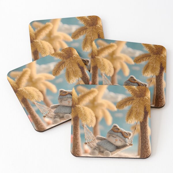 Item preview, Cute Cat Napping in Beach Hammock designed and sold by colorful-white.