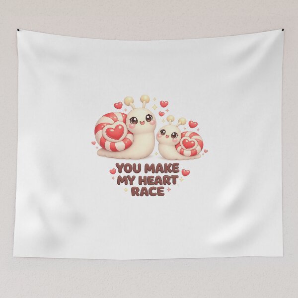 Item preview, Cute Snail Pun You Make My Heart Race | Kawaii Valentine Romance For Couples designed and sold by Dulxoz.