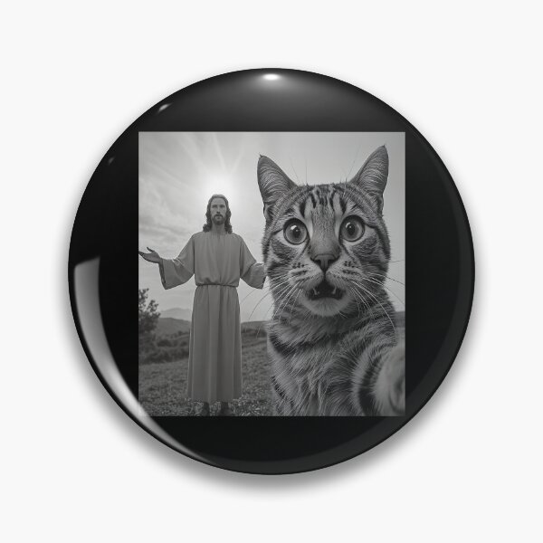 Item preview, Cat Selfie With Jesus Funny Meme designed and sold by nosu-art-pod.