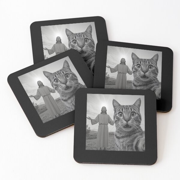 Item preview, Cat Selfie With Jesus Funny Meme designed and sold by nosu-art-pod.