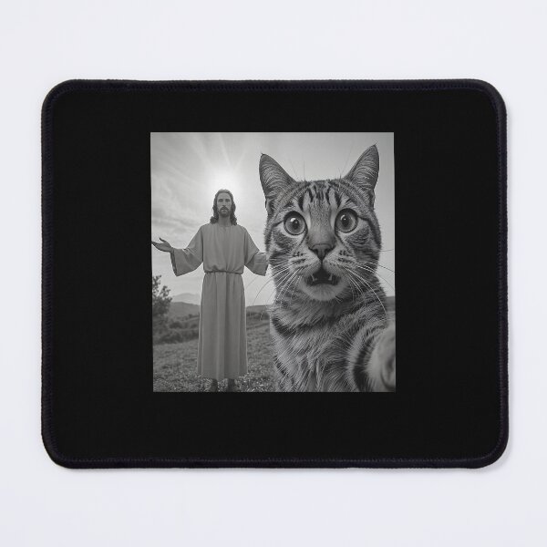 Item preview, Cat Selfie With Jesus Funny Meme designed and sold by nosu-art-pod.