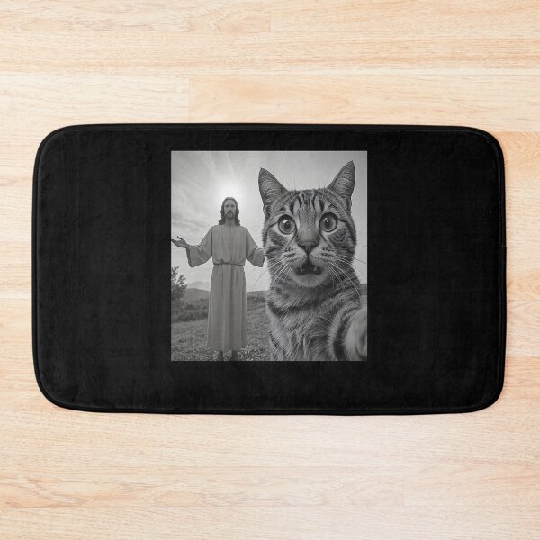 Item preview, Cat Selfie With Jesus Funny Meme designed and sold by nosu-art-pod.