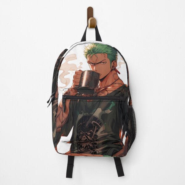 Item preview, Roronoa Zoro One Piece Coffee Break Green Hair Anime designed and sold by MicaheHaffner.