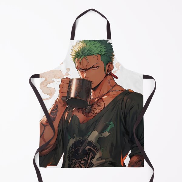 Item preview, Roronoa Zoro One Piece Coffee Break Green Hair Anime designed and sold by MicaheHaffner.