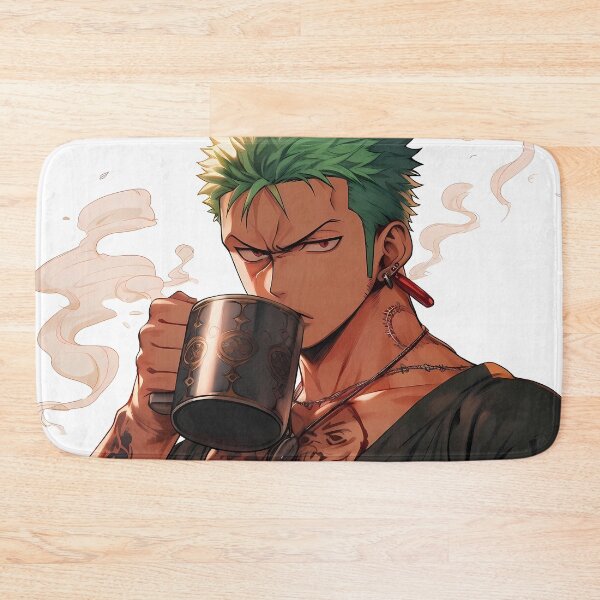 Item preview, Roronoa Zoro One Piece Coffee Break Green Hair Anime designed and sold by MicaheHaffner.
