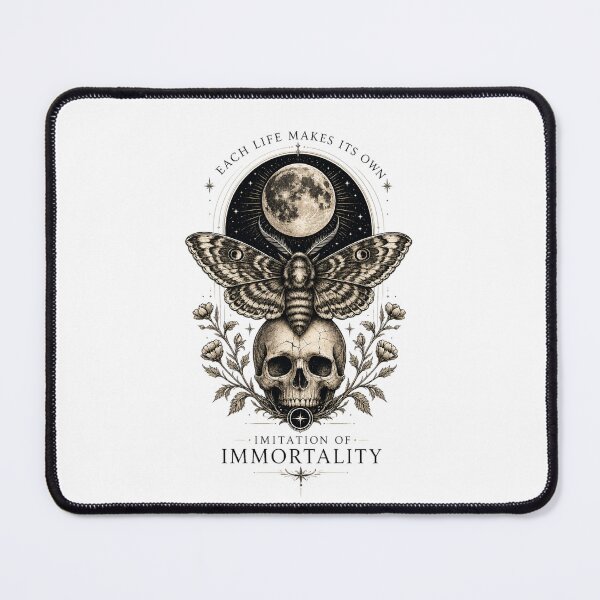 Item preview, Each life makes its own imitation of Immortality - Skull and Moth Dark Academia Art designed and sold by Extravanganzza.
