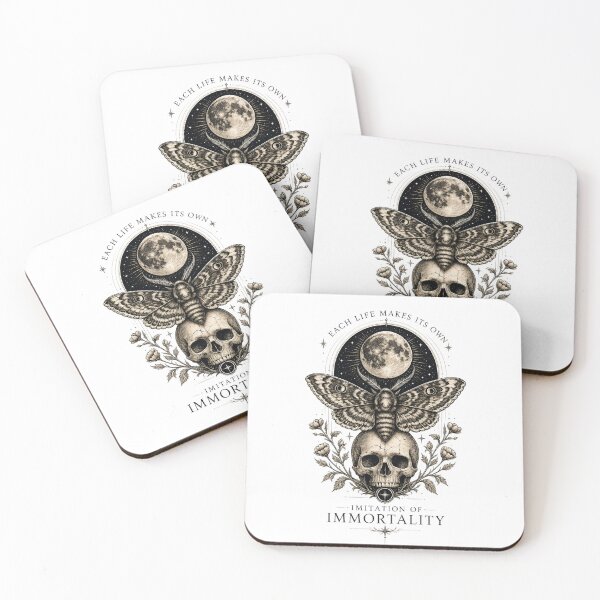 Item preview, Each life makes its own imitation of Immortality - Skull and Moth Dark Academia Art designed and sold by Extravanganzza.