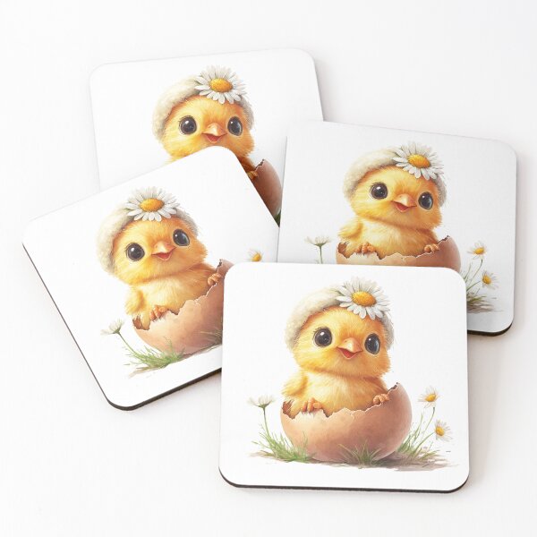 Item preview, Cute Baby Chick in Eggshell with White Flower Aesthetic designed and sold by NotasCreativa.