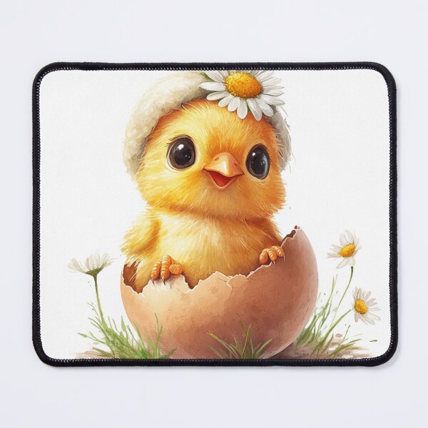 Item preview, Cute Baby Chick in Eggshell with White Flower Aesthetic designed and sold by NotasCreativa.