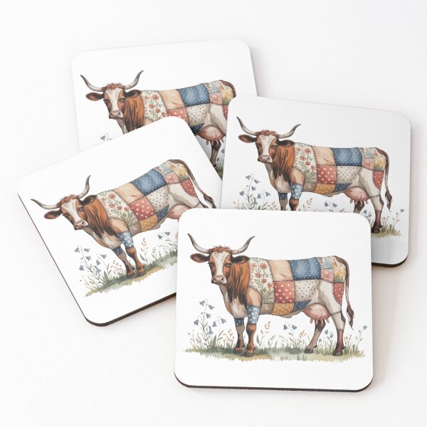 Item preview, Artistic Boho Patchwork Longhorn Cow - Vibrant Floral Patterned Animal Portrait designed and sold by Picasfarmer.