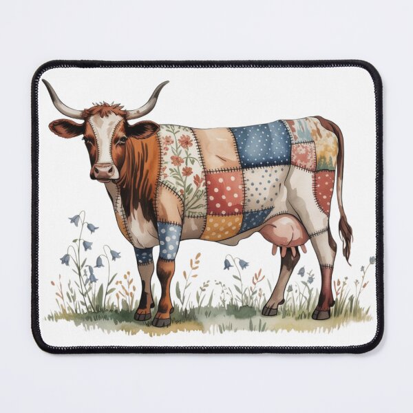 Item preview, Artistic Boho Patchwork Longhorn Cow - Vibrant Floral Patterned Animal Portrait designed and sold by Picasfarmer.