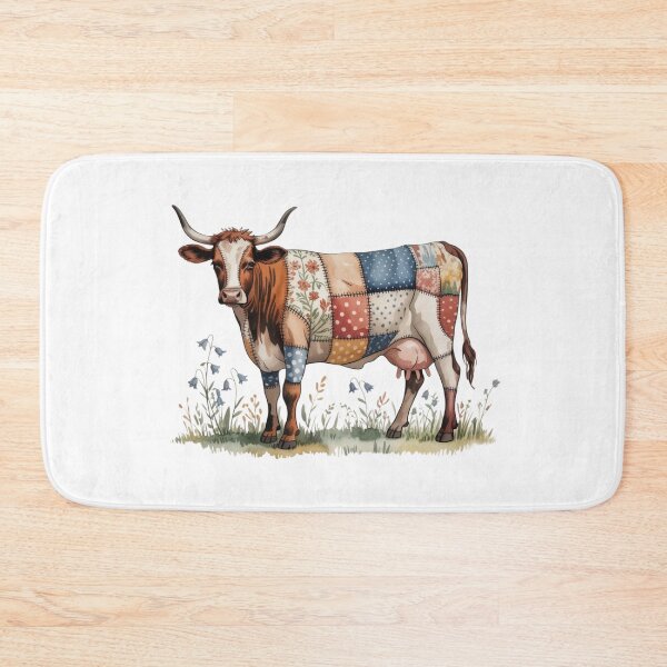 Item preview, Artistic Boho Patchwork Longhorn Cow - Vibrant Floral Patterned Animal Portrait designed and sold by Picasfarmer.