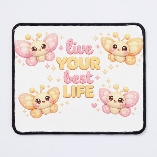 Item preview, Live Your Best Life Kawaii Butterfly | Pastel Positivity For Soft Aesthetic Lovers designed and sold by Dulxoz.