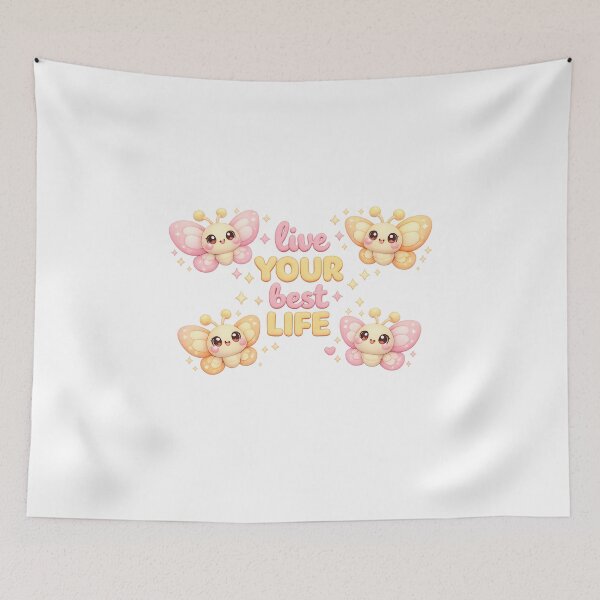 Item preview, Live Your Best Life Kawaii Butterfly | Pastel Positivity For Soft Aesthetic Lovers designed and sold by Dulxoz.
