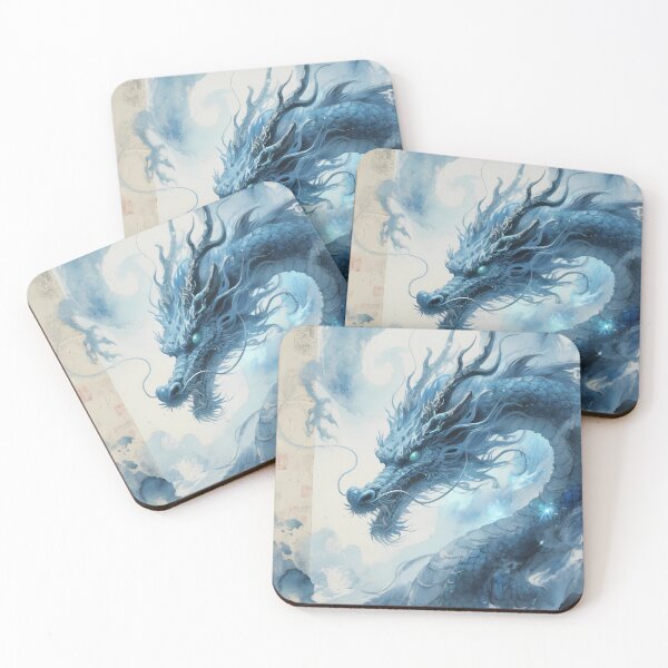 Item preview, The Cobalt Sovereign: Blue Dragon Ancient Scroll Art designed and sold by Studio Lumiére Zeit.