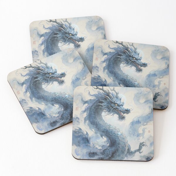 Item preview, The Cobalt Blitz: Blue Dragon Elemental Strike Art designed and sold by Studio Lumiére Zeit.