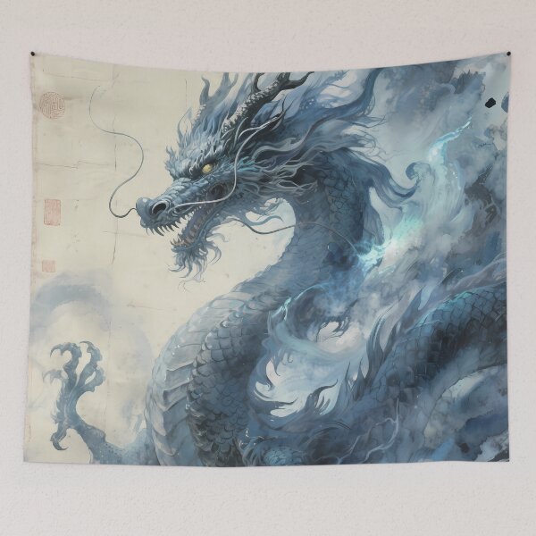 Item preview, The Azure Mystic: Blue Dragon Ancient Wisdom Art designed and sold by Studio Lumiére Zeit.