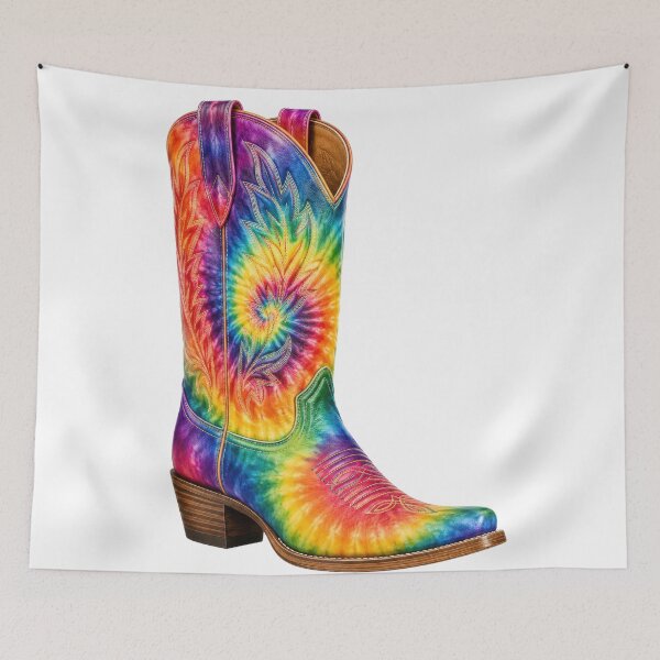 Item preview, Rainbow Tie-Dye Cowboy Boot designed and sold by jgvisualarts.