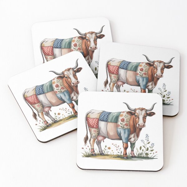 Item preview, Quirky Patchwork Floral Cow Graphic - Bold Unique Aesthetic Farm Animal Design designed and sold by Picasfarmer.