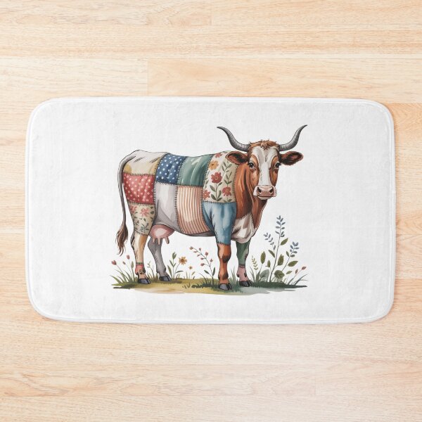 Item preview, Quirky Patchwork Floral Cow Graphic - Bold Unique Aesthetic Farm Animal Design designed and sold by Picasfarmer.
