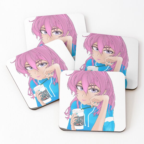 Item preview, Coffee Stare - Aesthetic Anime Girl Cafe Art designed and sold by RobsArtwork.