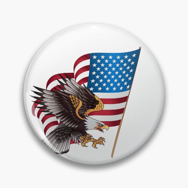 Item preview, Swooping Bald Eagle with Waving American Flag designed and sold by dcohea.