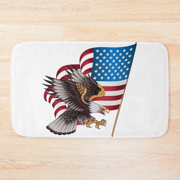 Item preview, Swooping Bald Eagle with Waving American Flag designed and sold by dcohea.
