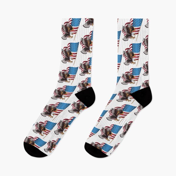 Item preview, Swooping Bald Eagle with Waving American Flag designed and sold by dcohea.