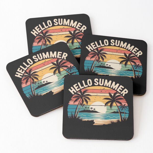 Item preview, Vintage Hello Summer Palm Tree Graphic designed and sold by QuiteOrbit.