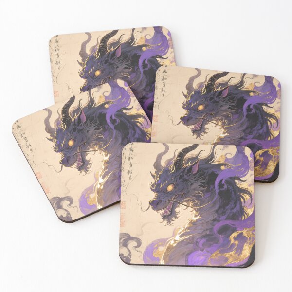 Item preview, The Celestial Auspice: Purple & Gold Qilin Ancient Art designed and sold by Studio Lumiére Zeit.